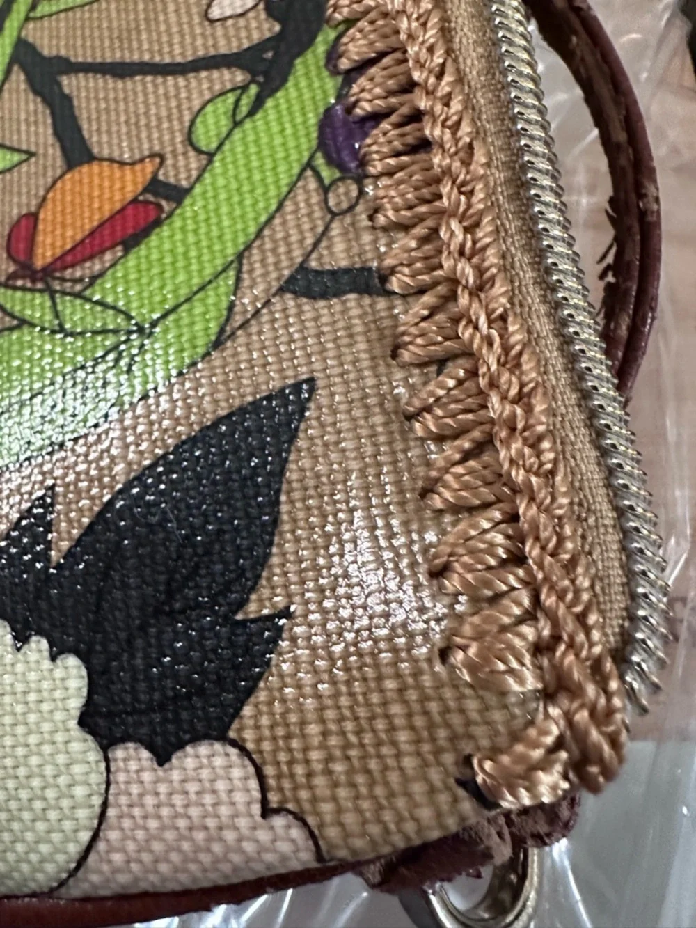 Sakroots ⚠️ Floral Wristlet Coin Purse - Brown & Pink 7 x 4 1/2 READ BELOW ⚠️
